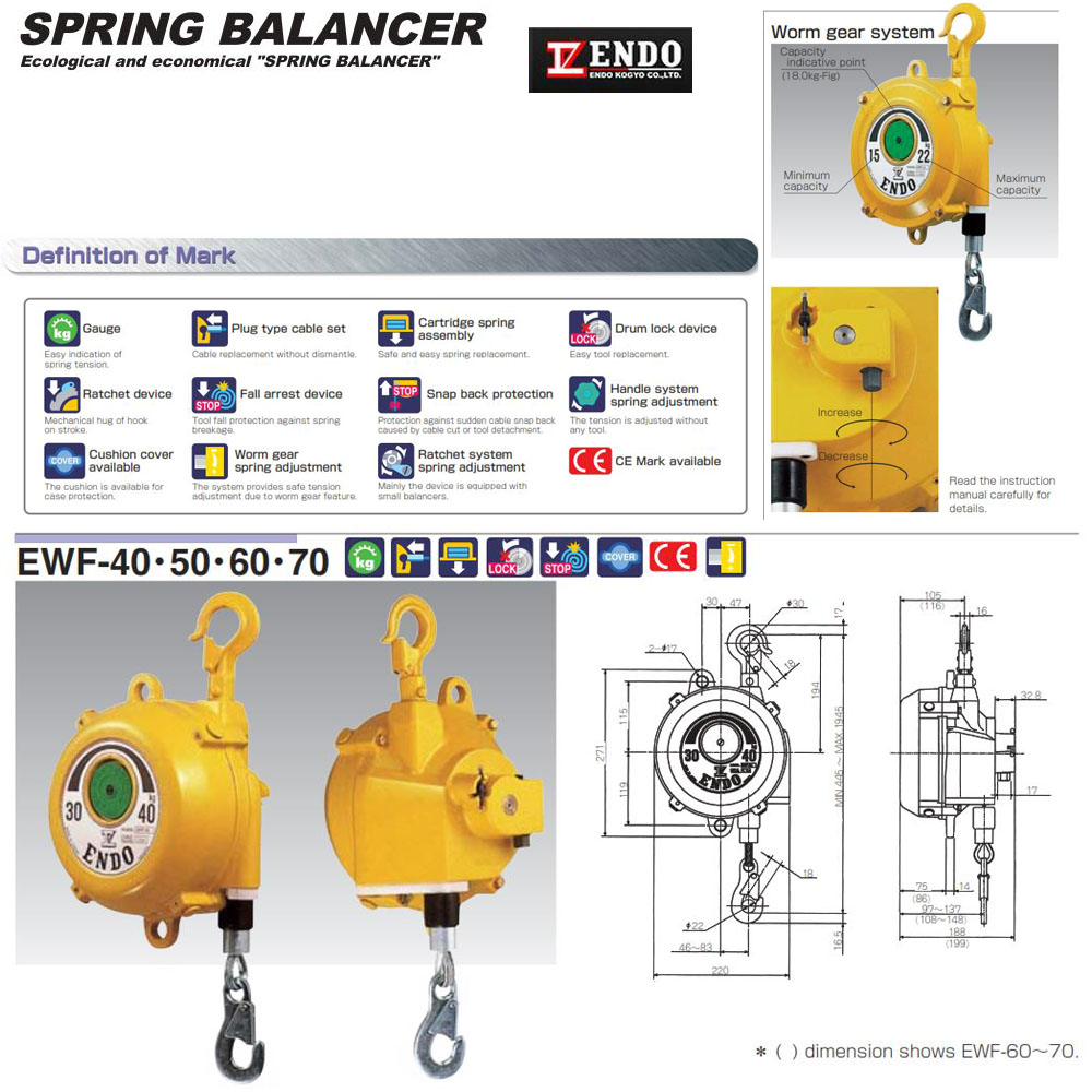 ENDO EWF-60 Spring Balancer Capacity 50-60kg | fnengineering