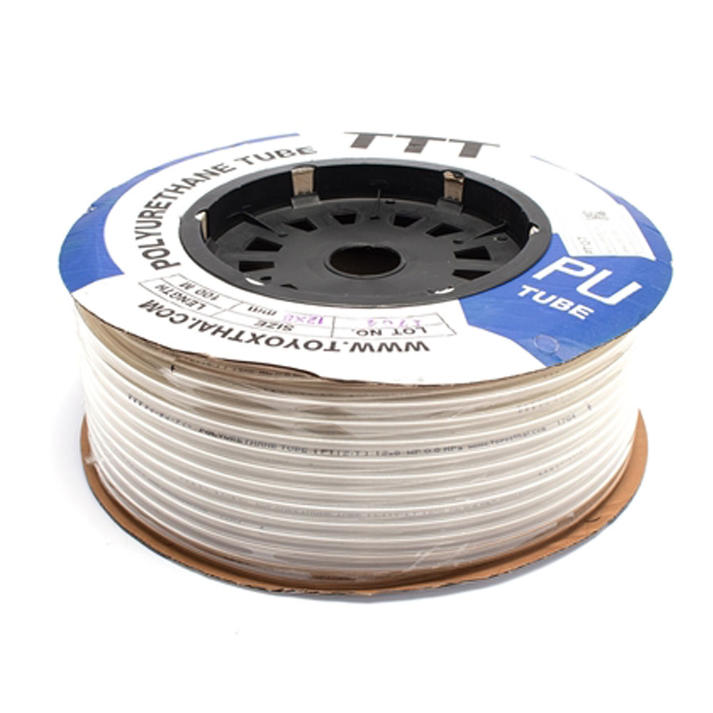 PT12-T สายลมพียู 12มม X 8มม (สีใส)