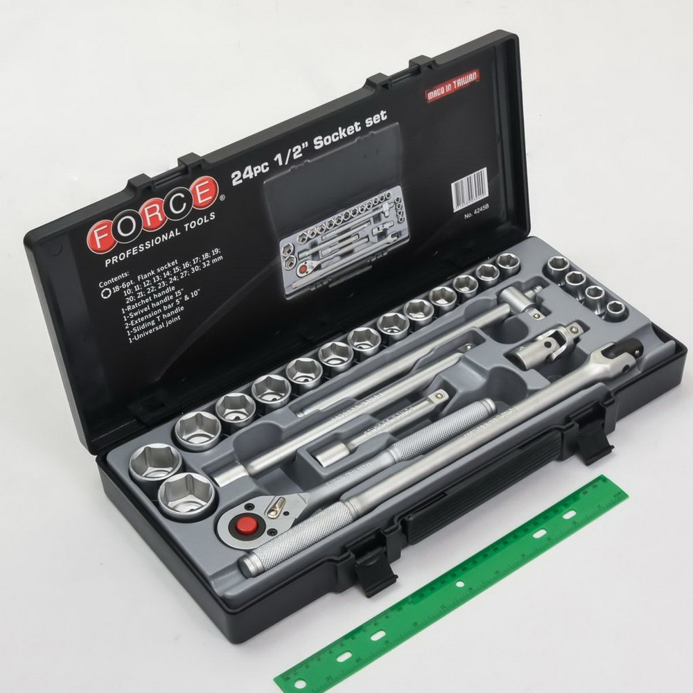FORCE 4245B ชุดลูกบ๊อกซ์ด้ามฟรี แบบหัวมน 1-2 นิ้ว 6 เหลี่ยม 24 ชิ้น_1