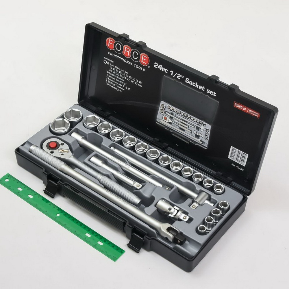 FORCE 4245B ชุดลูกบ๊อกซ์ด้ามฟรี แบบหัวมน 1-2 นิ้ว 6 เหลี่ยม 24 ชิ้น_2