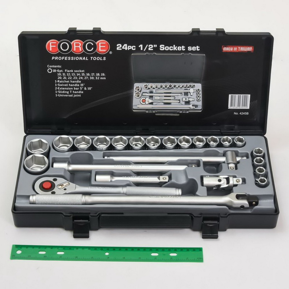 FORCE 4245B ชุดลูกบ๊อกซ์ด้ามฟรี แบบหัวมน 1-2 นิ้ว 6 เหลี่ยม 24 ชิ้น_3