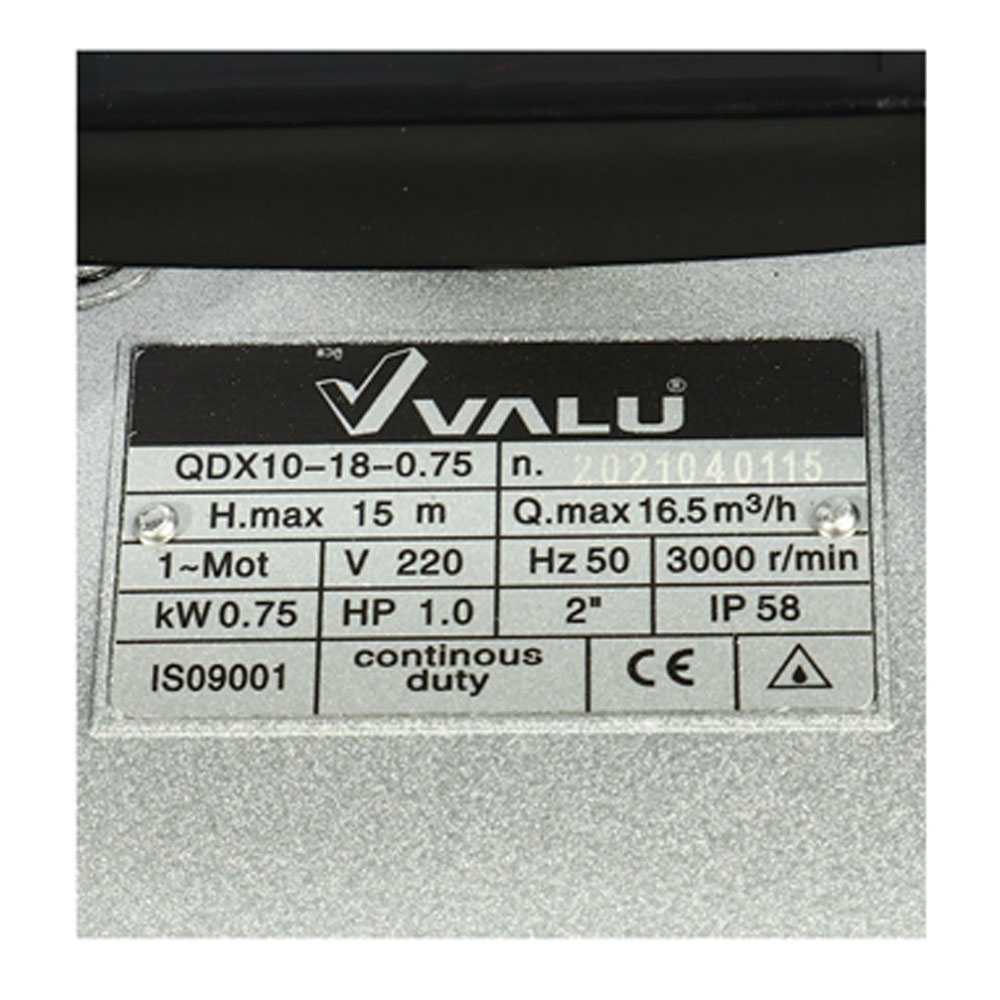 VALU QDX10-18-0-75 ปั๊มแช่ 1HP_012