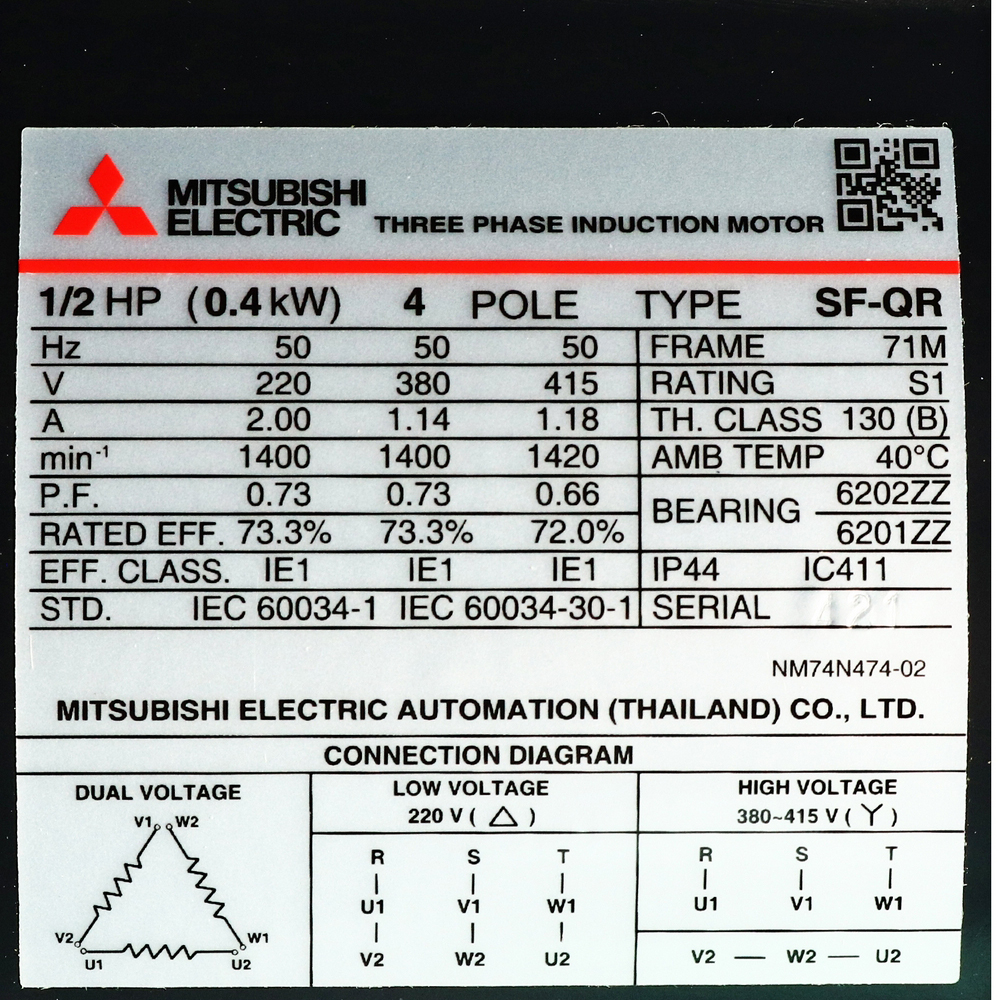 SF-QR-1-2HP MITSUBISHI มอเตอร์_03