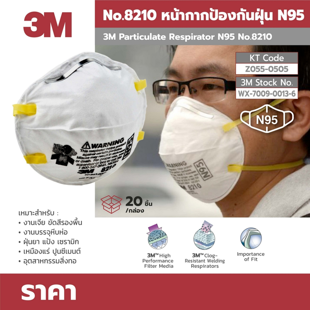 8210 N95 หน้ากากป้องกันฝุ่น_Nprice