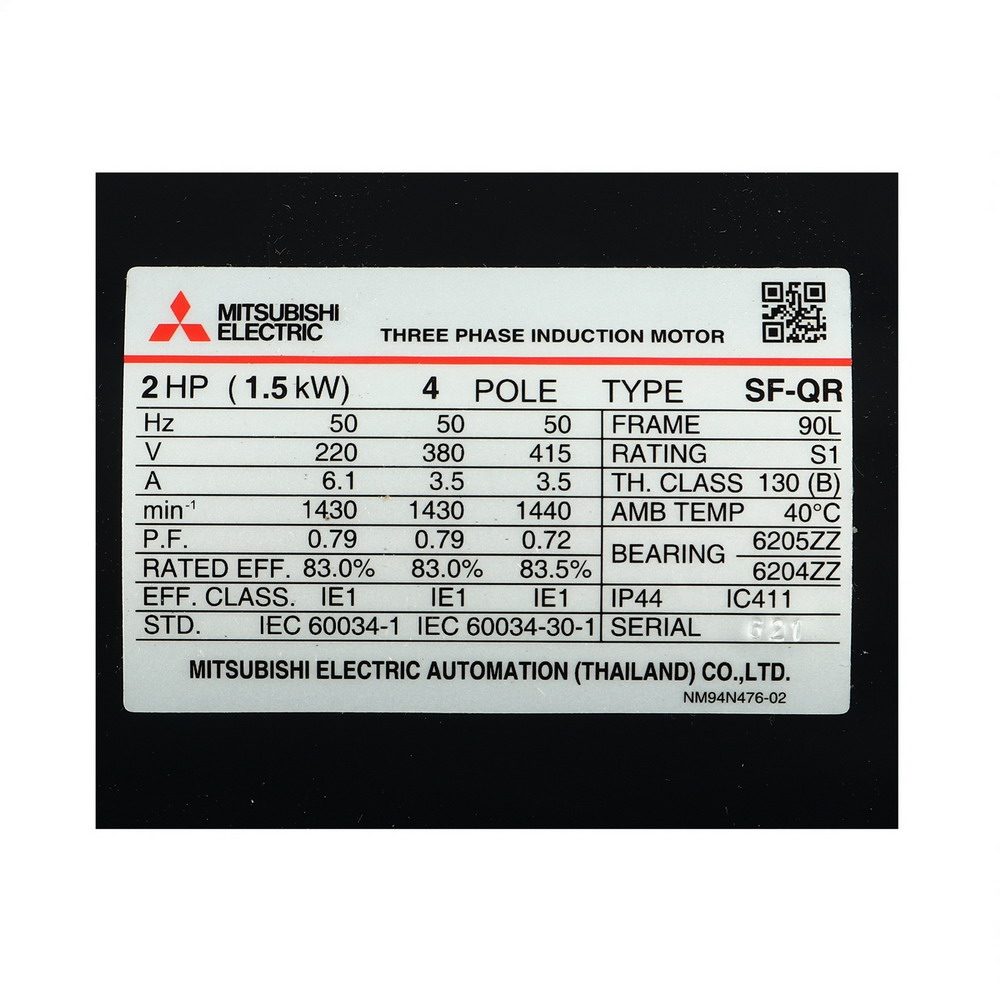 SF-QR-2HP MITSUBISHI มอเตอร์ 2HP 4P 380V IP44_7