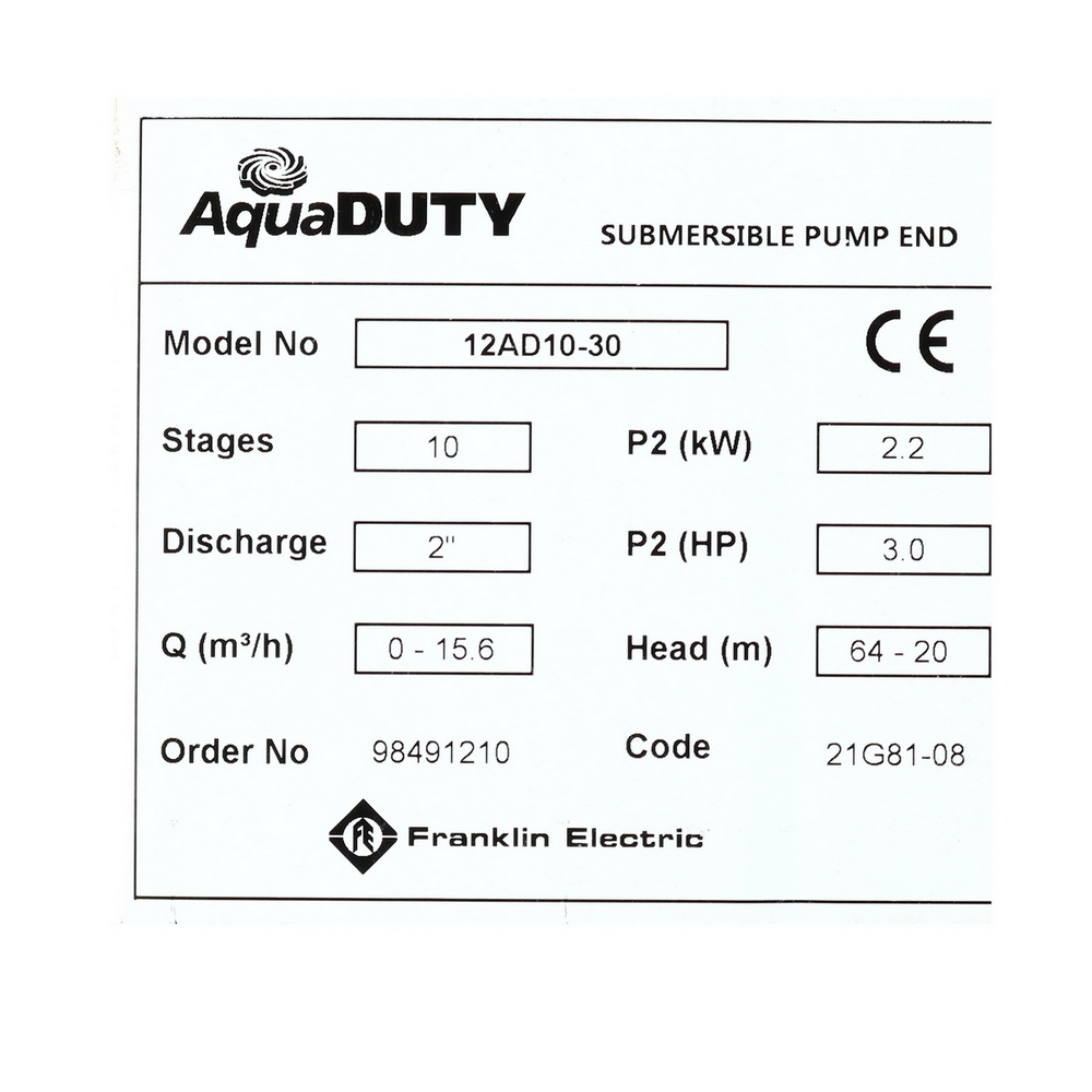 12AD10-30 เฉพาะหัวปั๊มบาดาล 4นิ้ว 3HP_4