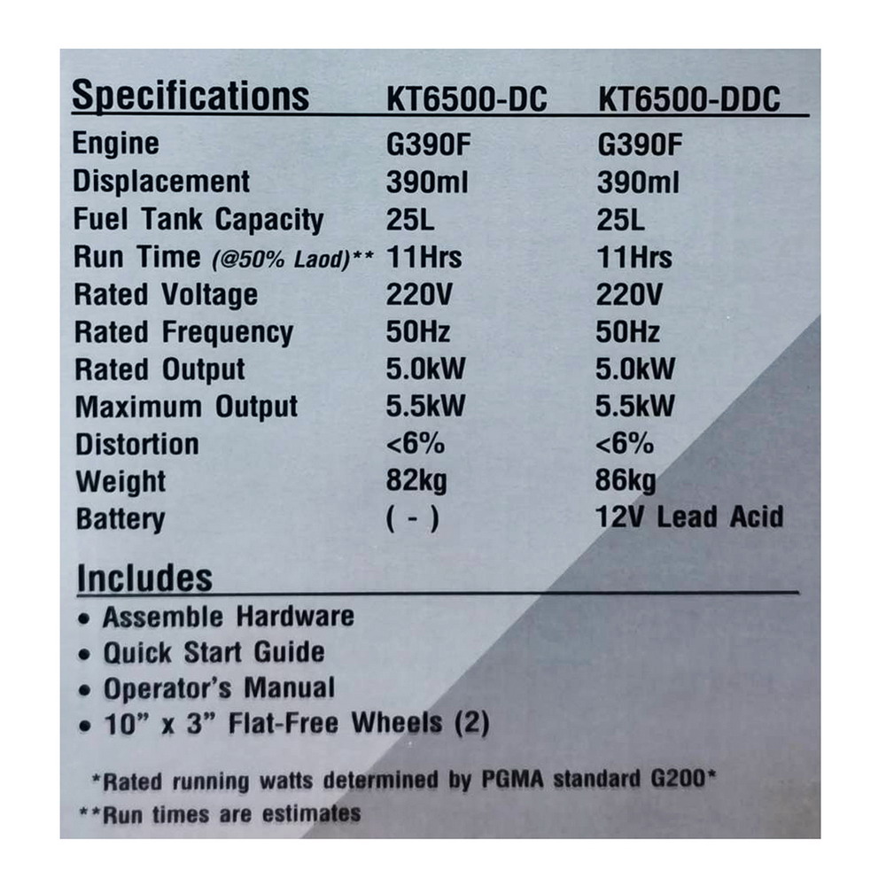 KT6500DC เครื่องปั่นไฟ เบนซิน 5KW_12