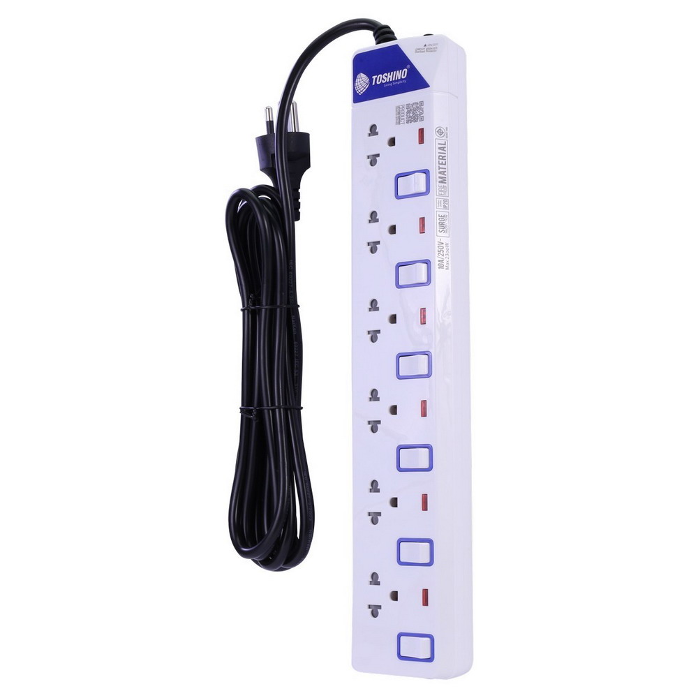 ET-916 ปลั๊กพ่วง 6 ช่อง 6 สวิตช์ 10A 3M_4