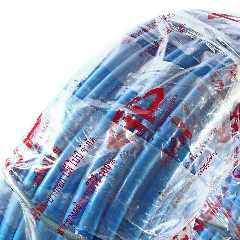 SUPER HOSE สายยางเรียบ สีฟ้า แบบยางเด้ง ขนาด 1-2 X 100 M_2