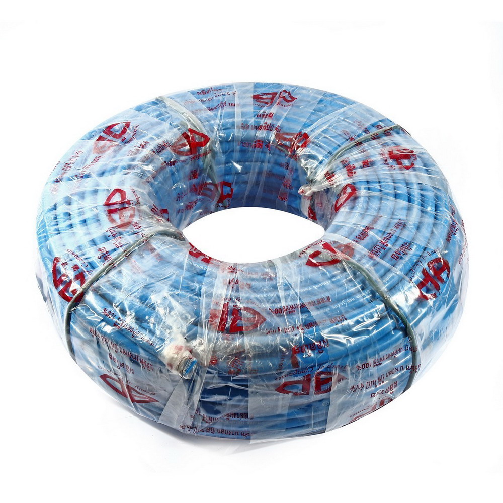 SUPER HOSE สายยางเรียบ สีฟ้า แบบยางเด้ง ขนาด 1-2 X 100 M_3