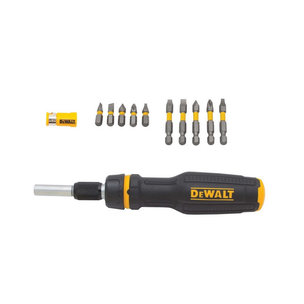 DWHT66567 ไขควงด้ามฟรีหัวแม่เหล็ก 8 นิ้ว+ดอกไขควง 10 ดอก_1