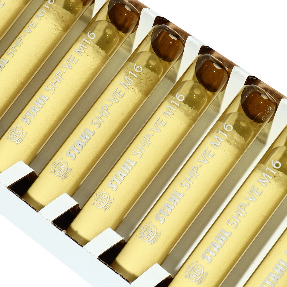 mr metal shp-ve-16 พุกเคมีแบบตอก m16 stahl-series น้ำยาเคมีหลอดแก้วใช้คู่กับสตัดพุกเคมี_2