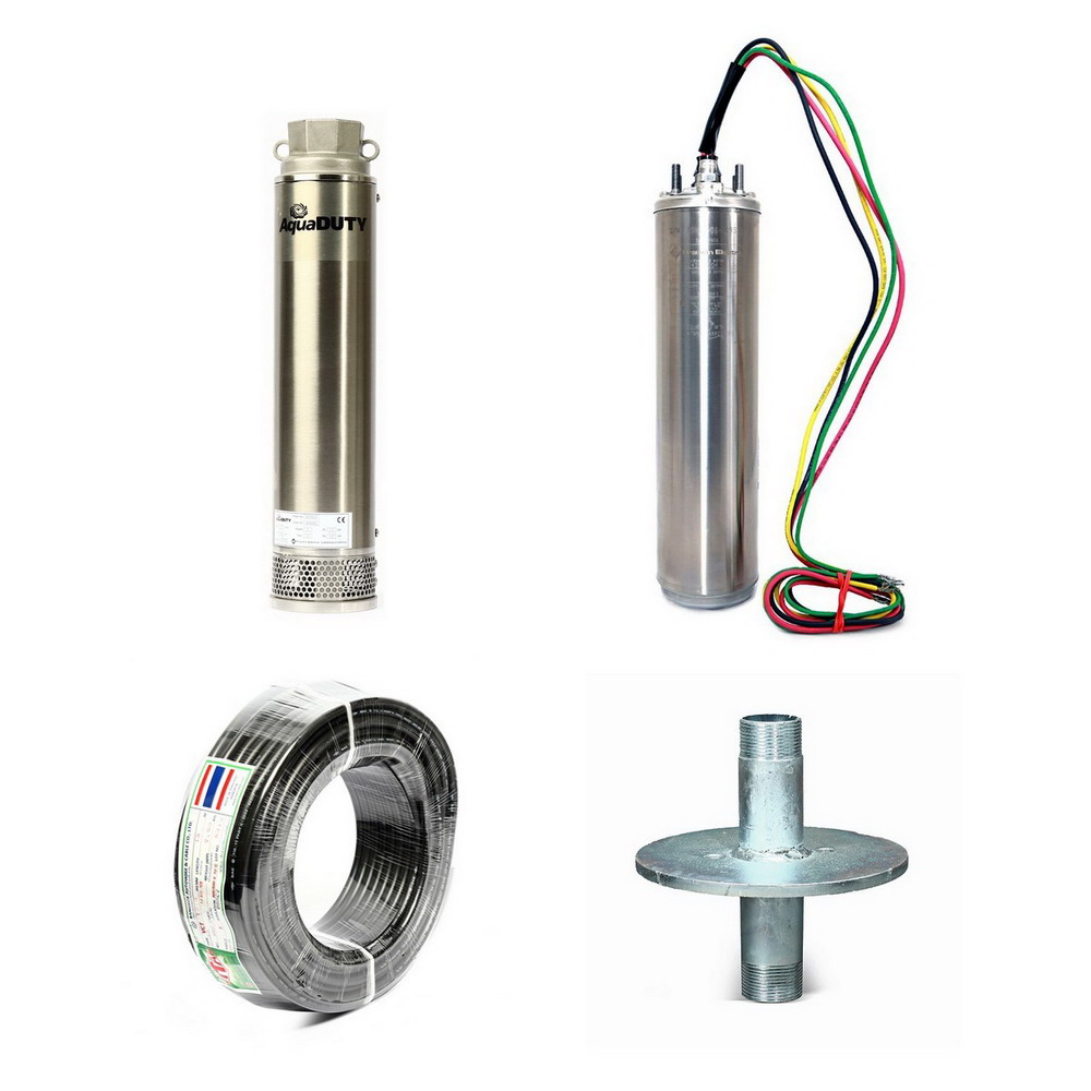 8AD08-20 ชุดปั๊มบาดาล+มอเตอร์ 2HP 380V_2