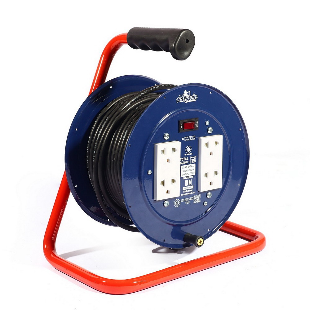 ADSAWIN BL310-10M ล้อเก็บสายไฟ 4 ช่อง 1 สวิตซ์ สายไฟ 10 เมตร 10A_7