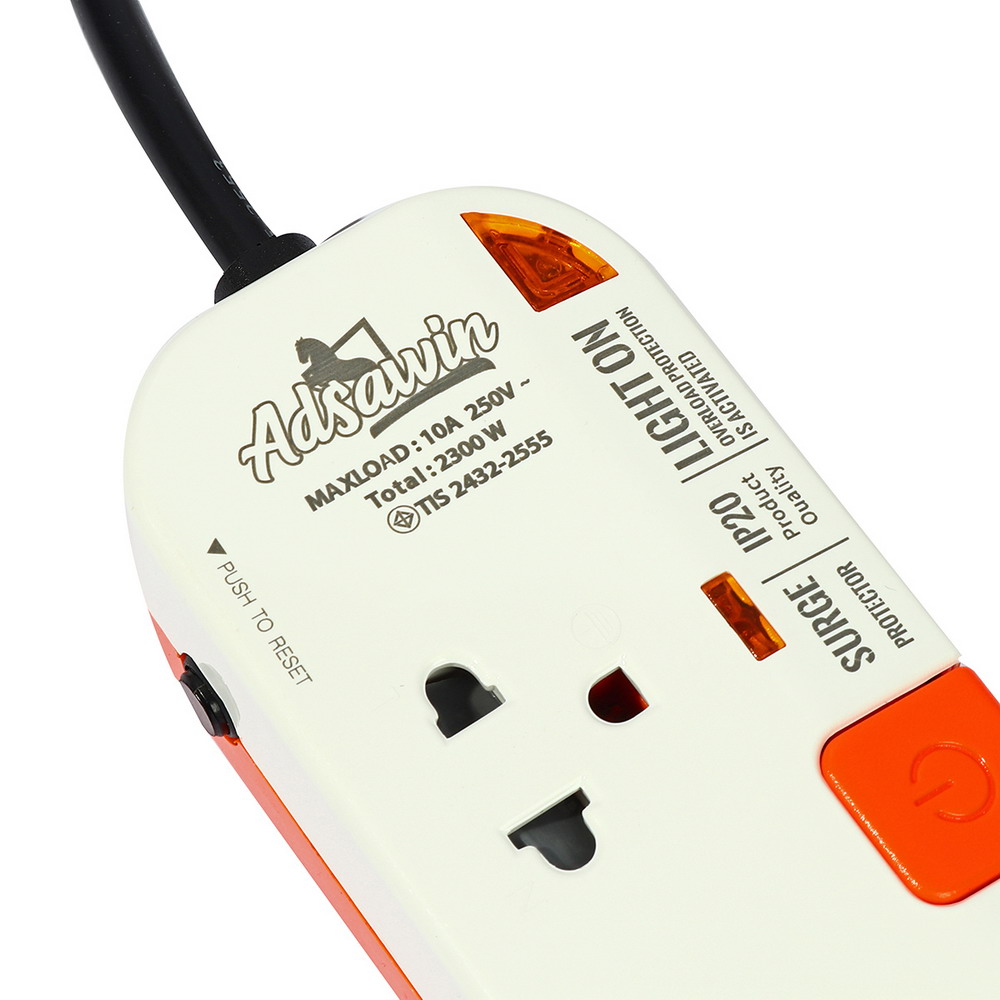 ADSAWIN WL3375-5M ปลั๊กไฟ 3 ช่องเสียบ 3 สวิตซ์ปิด-เปิด 10Aสายไฟ 5M_2