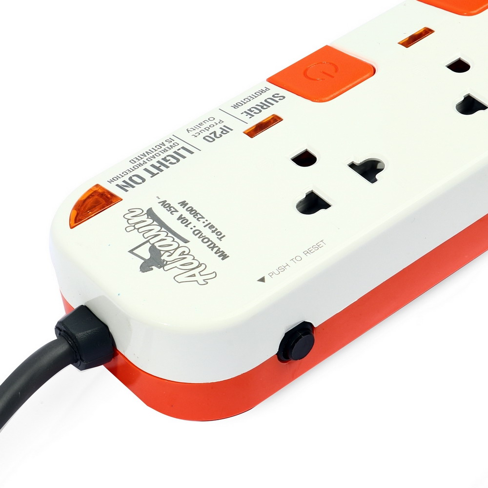 WL5375-3M ปลั๊กไฟ 5 ช่องเสียบ 5 สวิตซ์ 10A_2