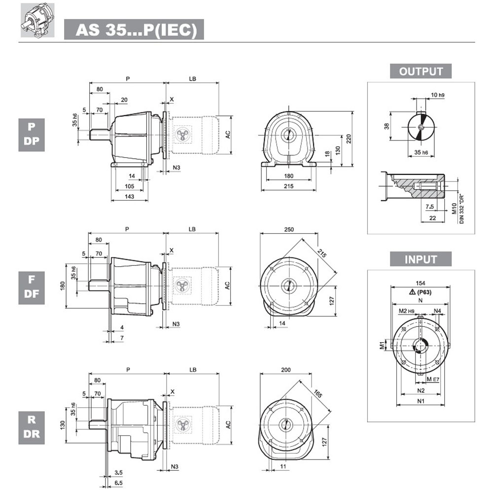 BONFIGLIOLI AS-35 หัวเกียร์ทดรอบ