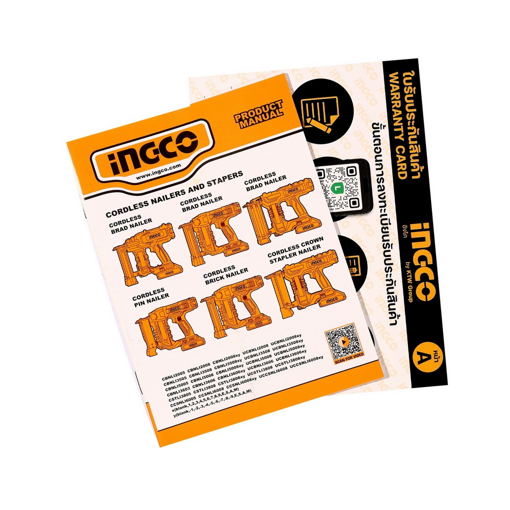 เครื่องยิงตะปูไร้สาย พร้อมแบตเตอรี่ INGCO รุ่น CBNLI2008_4