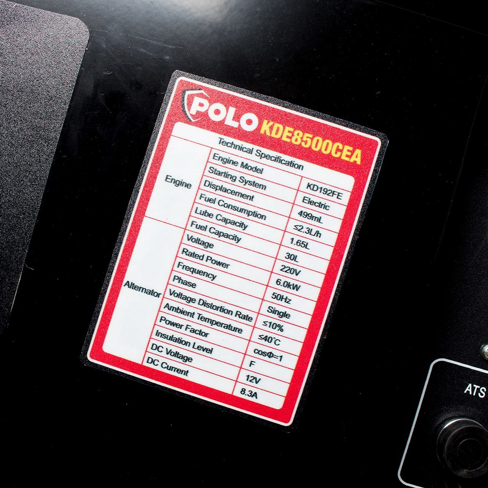 POLO KDE8500CEA เครื่องปั่นไฟดีเซล 6-5 KW ระบบ ATS สตาร์ทไฟฟ้า_3