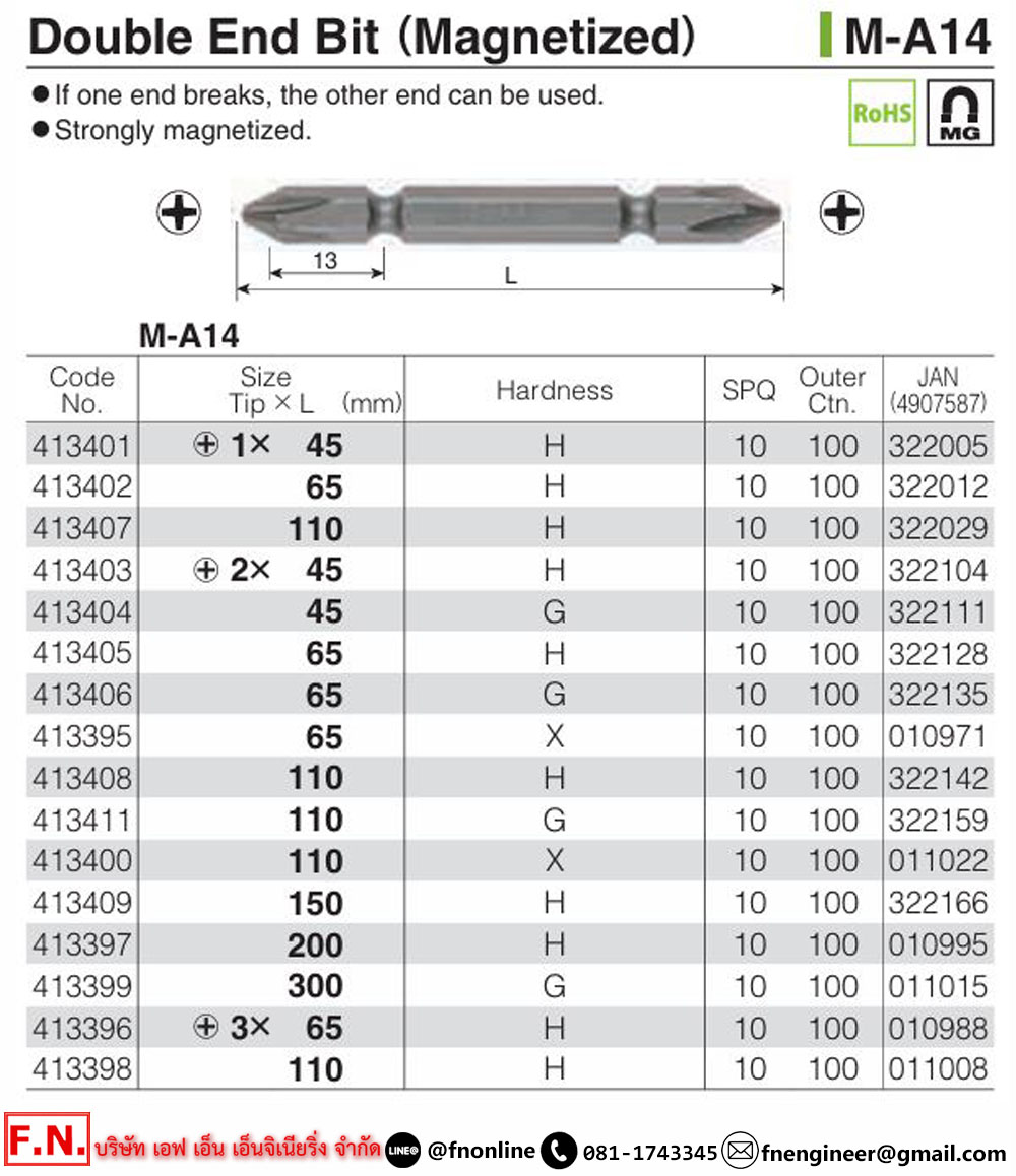 VESSEL M-A14(Ph No.2x200H) ดอกไขควงแฉก 2 หัว_02