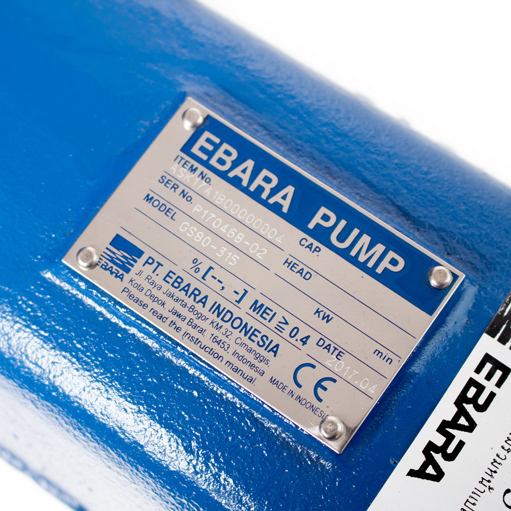 EBARA GS 80-315 4P ปั๊มเพลาลอย ท่อดูด-ส่ง 100X80 MM_4