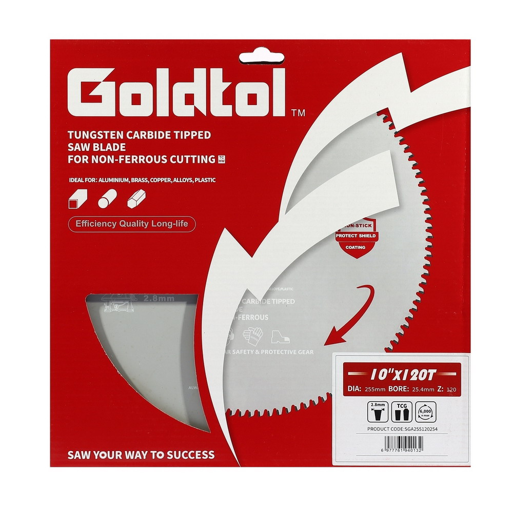 GOLDTOL ใบเลื่อยวงเดือนตัดอลูมิเนียม 10 นิ้ว 120 ฟัน_3