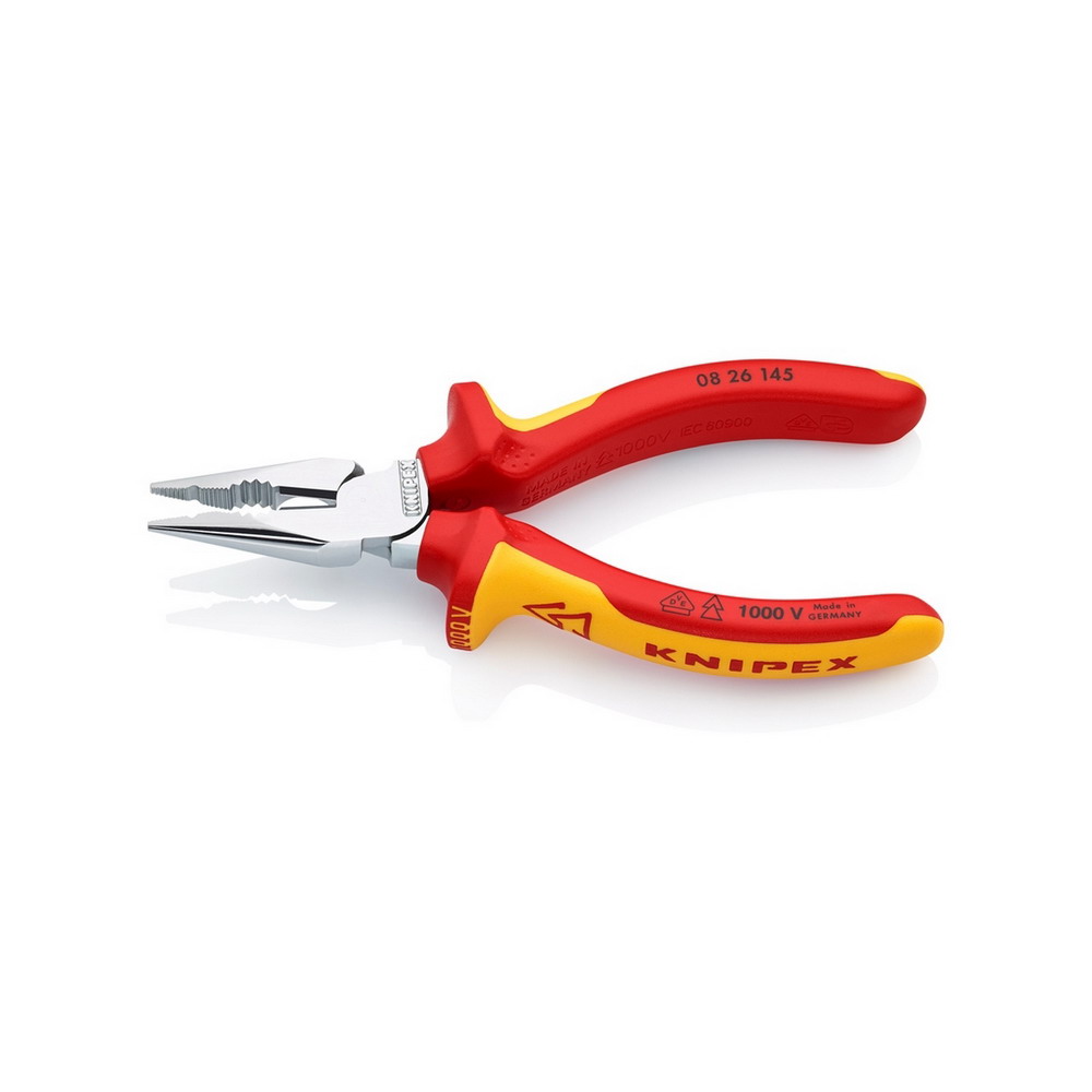 KNIPEX 08 26 145 คีมรวมปากแหลม เคลือบโครม ด้ามVDE 145 มม_2