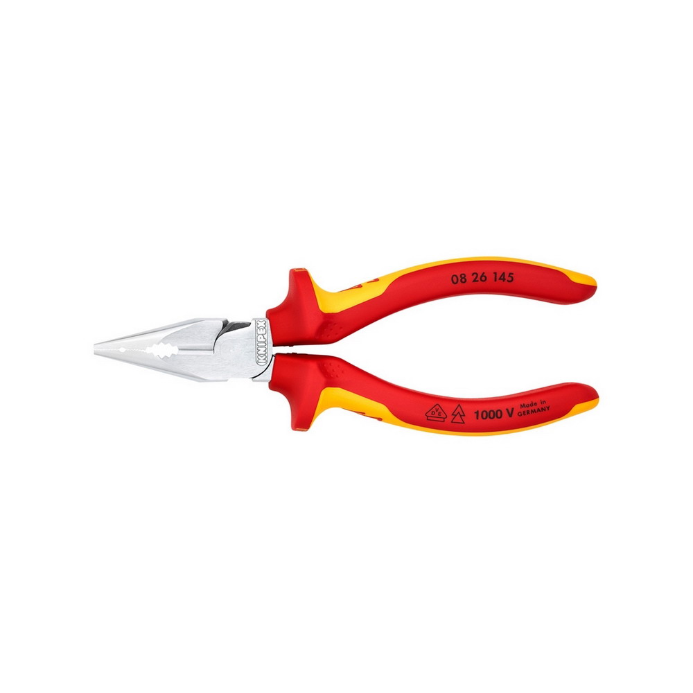 KNIPEX 08 26 145 คีมรวมปากแหลม เคลือบโครม ด้ามVDE 145 มม_3