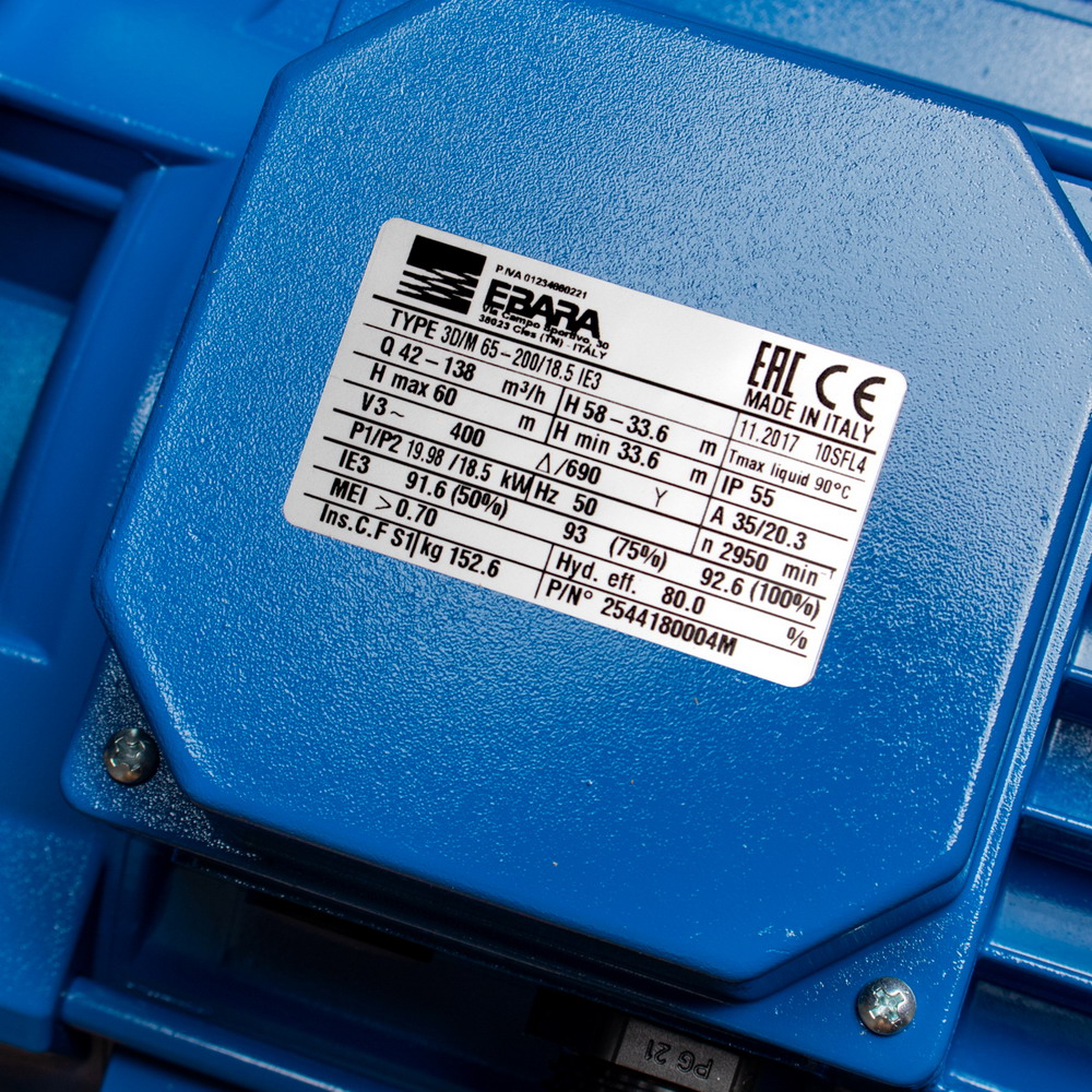 EBARA 3D 65-160-15 ปั๊มน้ำหอยโข่งเหล็กหล่อ 20HP 380V_3