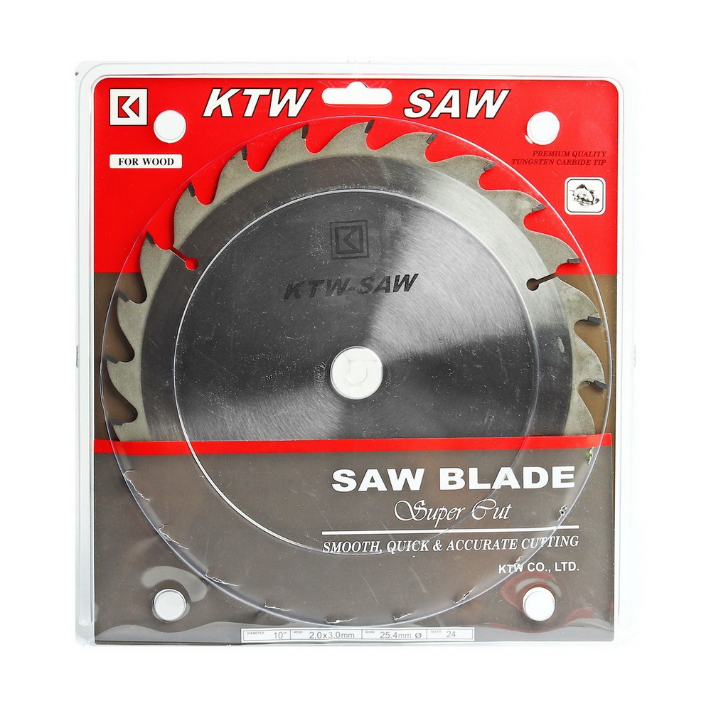 KTW-SAW ใบเลื่อยวงเดือนฟันคาร์ไบด์ 10 นิ้ว 24T สำหรับตัดไม้ ชนิดหนา SUPER CUT_3