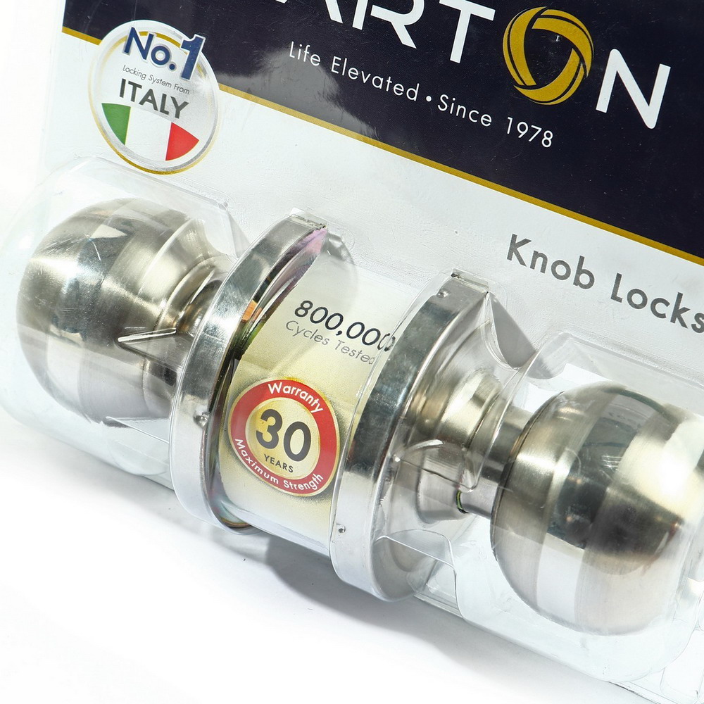 JARTON 101033 ลูกบิดประตูหัวกลม ระบบลูกปืนทองเหลือง 6 ร่อง สีสเตนเลส ทูโทน_1