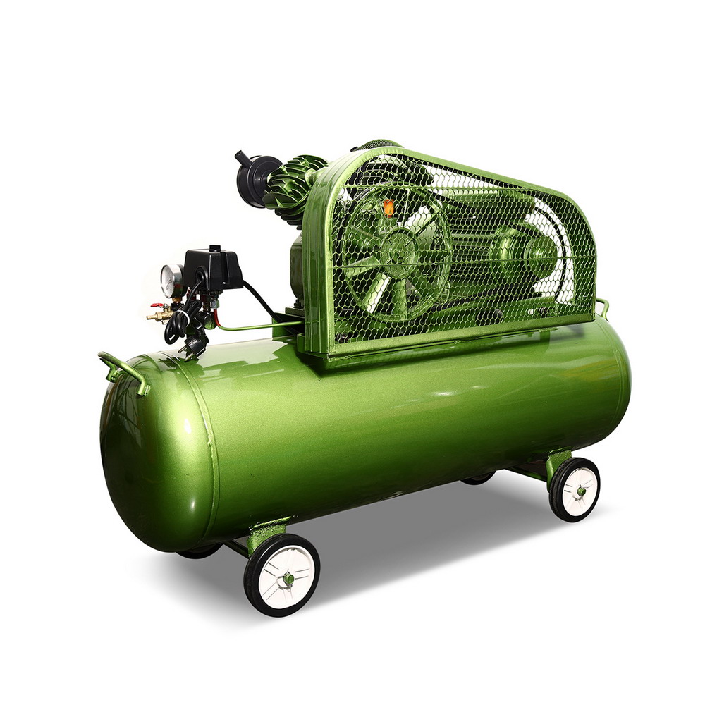 HECTO V-0-27-8 ปั๊มลมสายพาน 2 หัว มอเตอร์ 3HP 220V ถัง 150 ลิตร แรงดันลม 8 บาร์_2