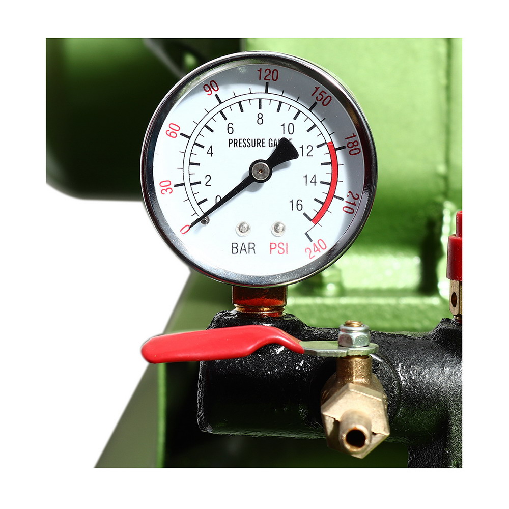 HECTO V-0-27-8 ปั๊มลมสายพาน 2 หัว มอเตอร์ 3HP 220V ถัง 150 ลิตร แรงดันลม 8 บาร์_3