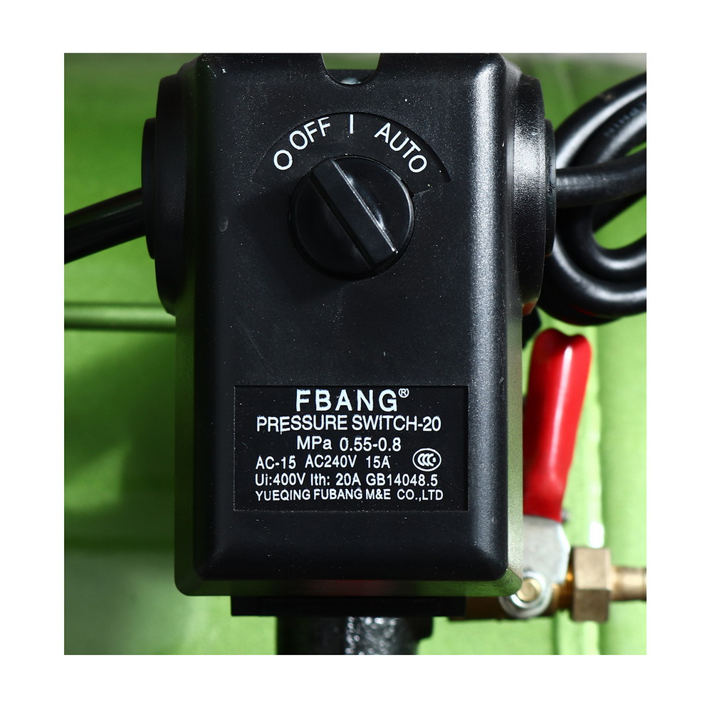 HECTO V-0-27-8 ปั๊มลมสายพาน 2 หัว มอเตอร์ 3HP 220V ถัง 150 ลิตร แรงดันลม 8 บาร์_4