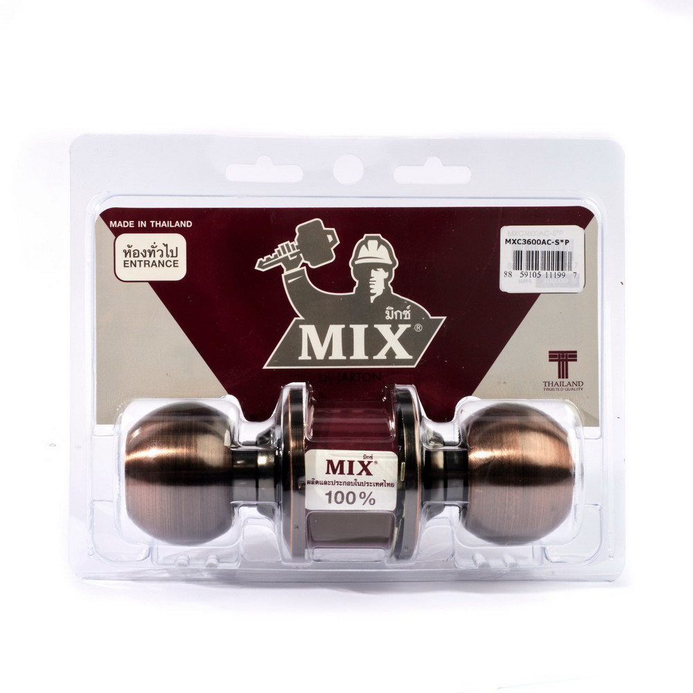 MIX MXC-3600-AC ลูกบิดประตูหัวกลม ห้องทั่วไป สีรมแดงดำ _4