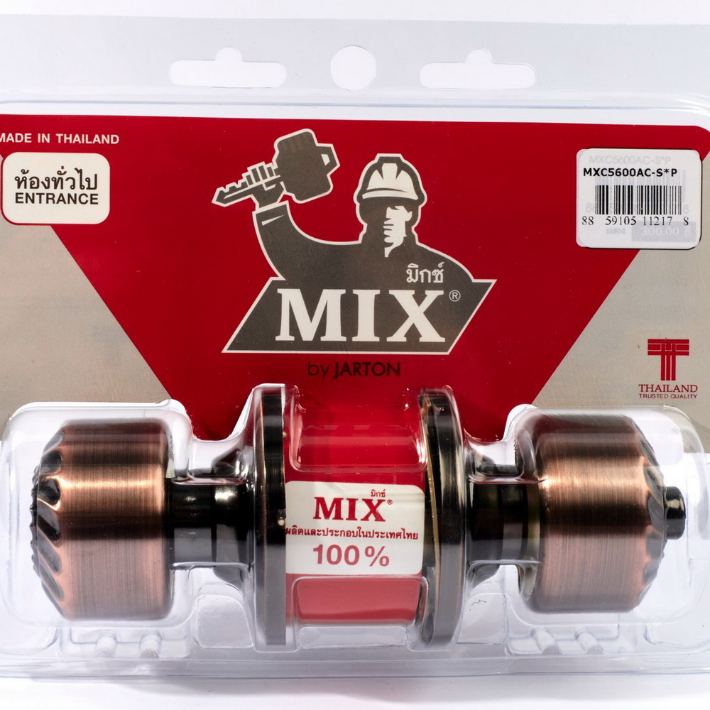 MIX MXC-5600-AC ลูกบิดประตูหัวมะยม ระบบห้องทั่วไป สีรมแดงดำ_1