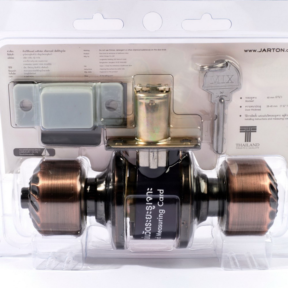 MIX MXC-5600-AC ลูกบิดประตูหัวมะยม ระบบห้องทั่วไป สีรมแดงดำ_3