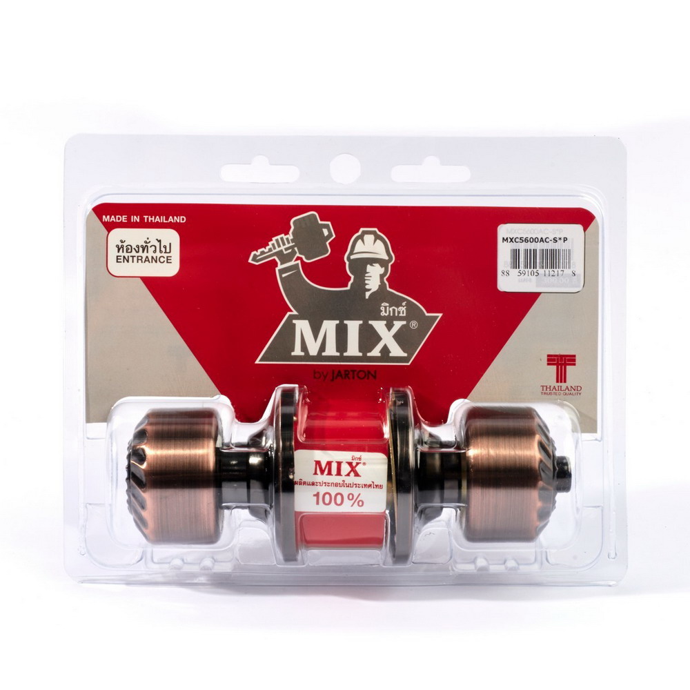 MIX MXC-5600-AC ลูกบิดประตูหัวมะยม ระบบห้องทั่วไป สีรมแดงดำ_4