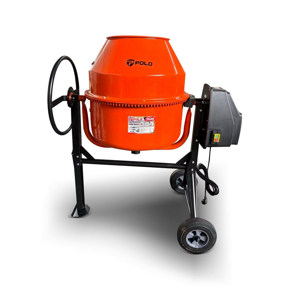 POLO HGJ200 เครื่องผสมปูน เครื่องโม่ผสมปูน 850W ความจุอ่างโม่ 200 ลิตร ความเร็วรอบ 28 รอบ-นาที_4