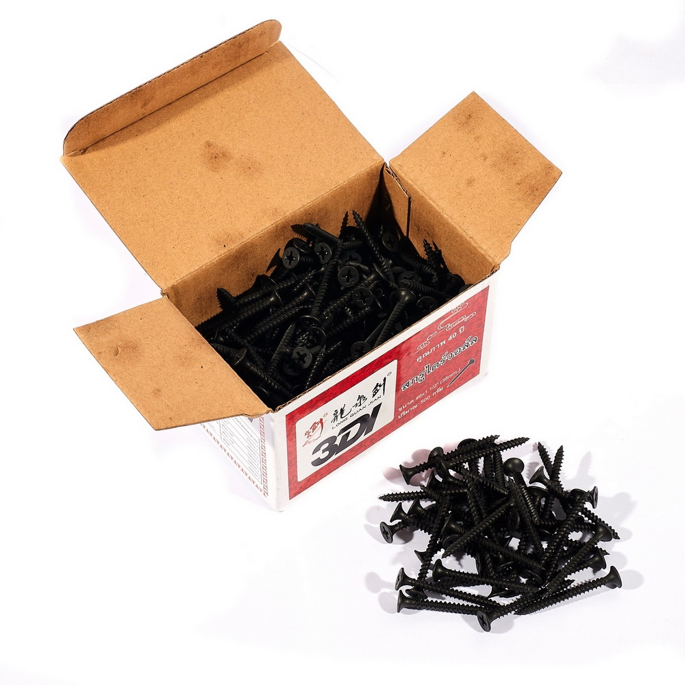 3DI สกรูไดร์วอลล์ 6 X 1-1-4 นิ้ว สีดำ ผลิตจากเหล็กคุณภาพเกรดพิเศษ สำหรับยิงโครงฝ้า ผนัง (1 ลัง)_5