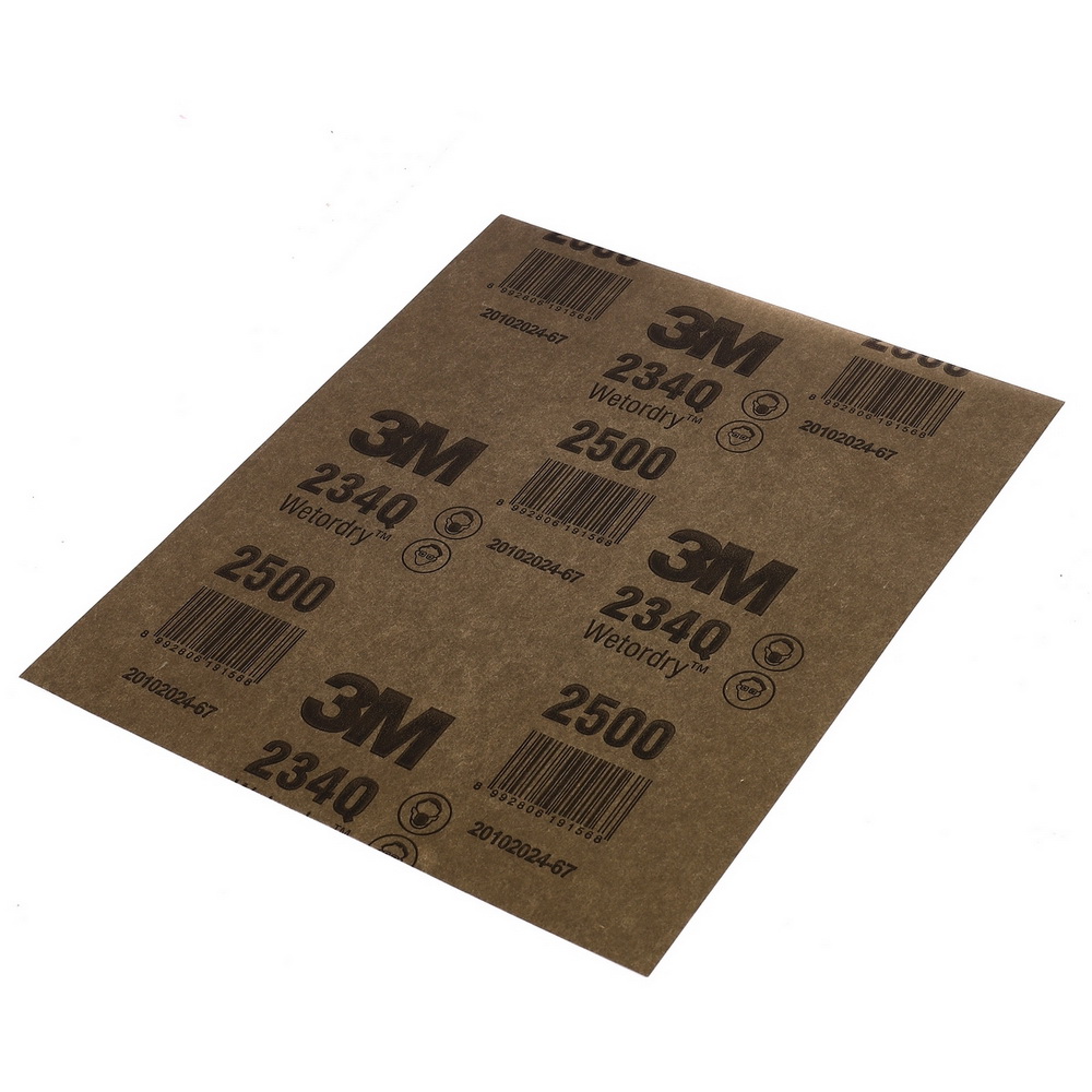 3M UU011952171 กระดาษทรายน้ำ 9X11 นิ้ว เบอร์ 2500 รุ่น 234Q ให้ความคมสูง ขัดแห้งหรือน้ำ 50 ชิ้น-แพ็ค_1