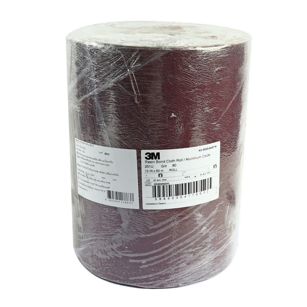 3M XC002064076 กระดาษทรายม้วน 251U 280 12 นิ้ว X 50 เมตร
