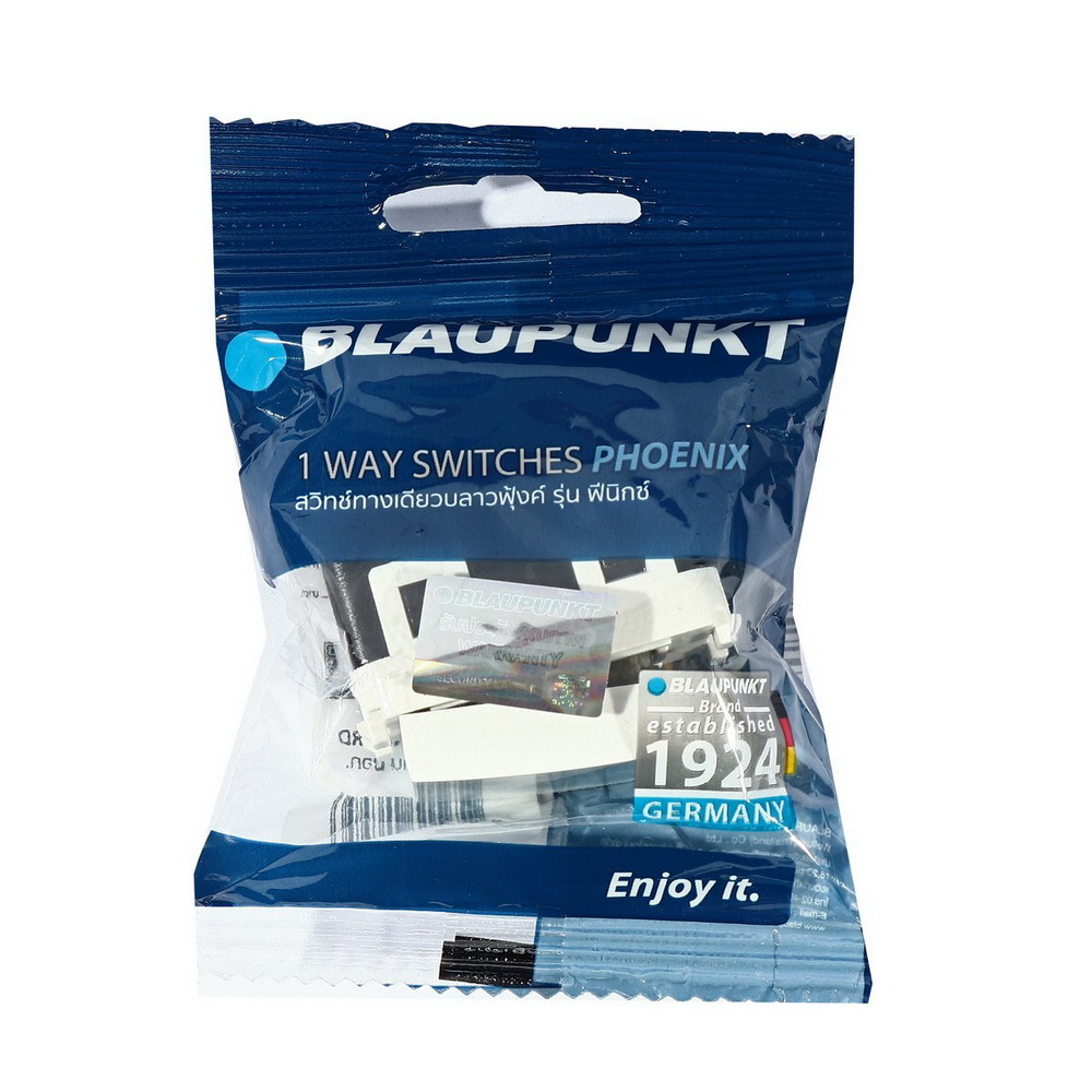 BLAUPUNKT BP-1G-1W สวิทช์ทางเดียว 1 ช่อง สีขาว PHOENIX SERIES 16A 250V มาตรฐานเยอรมัน (10ชิ้น)_1