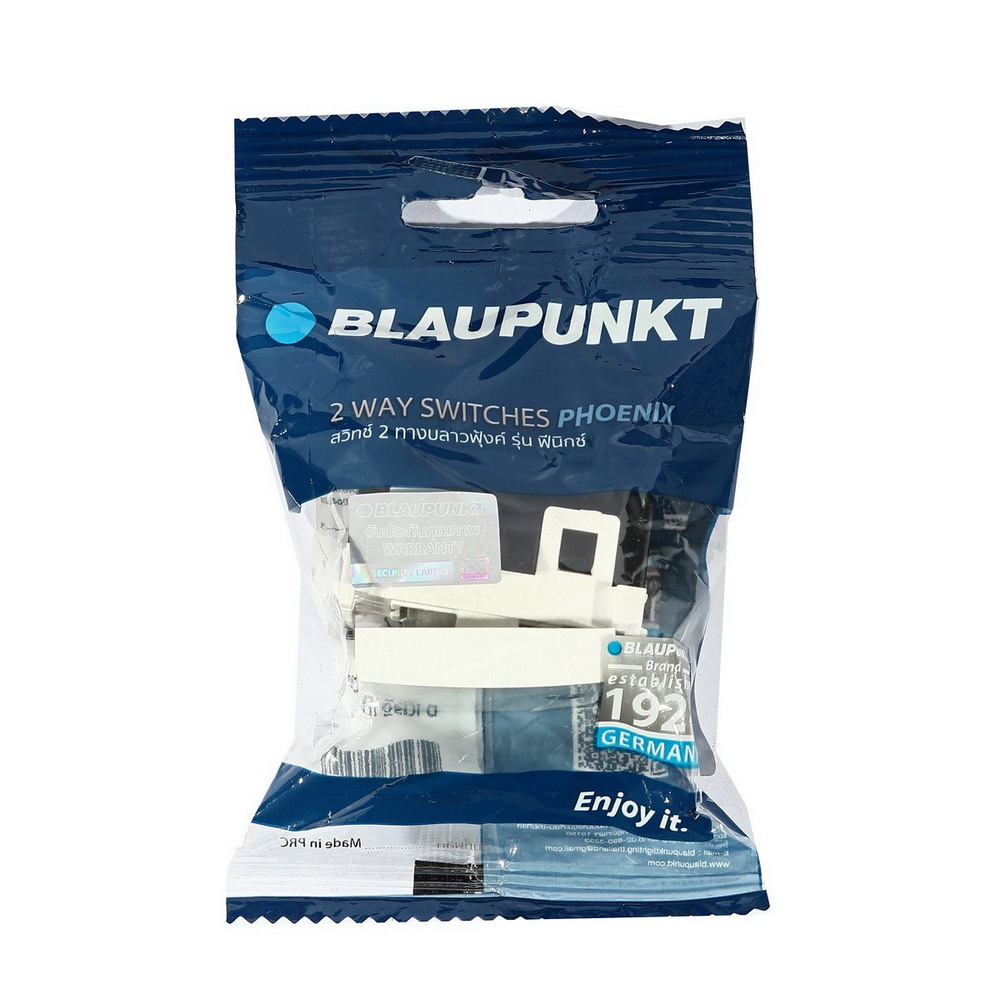 BLAUPUNKT BP-2G-2W สวิทช์สองทาง 1-5 ช่อง สีขาว PHOENIX SERIES พร้อมพรายน้ำ 16A 250V_1
