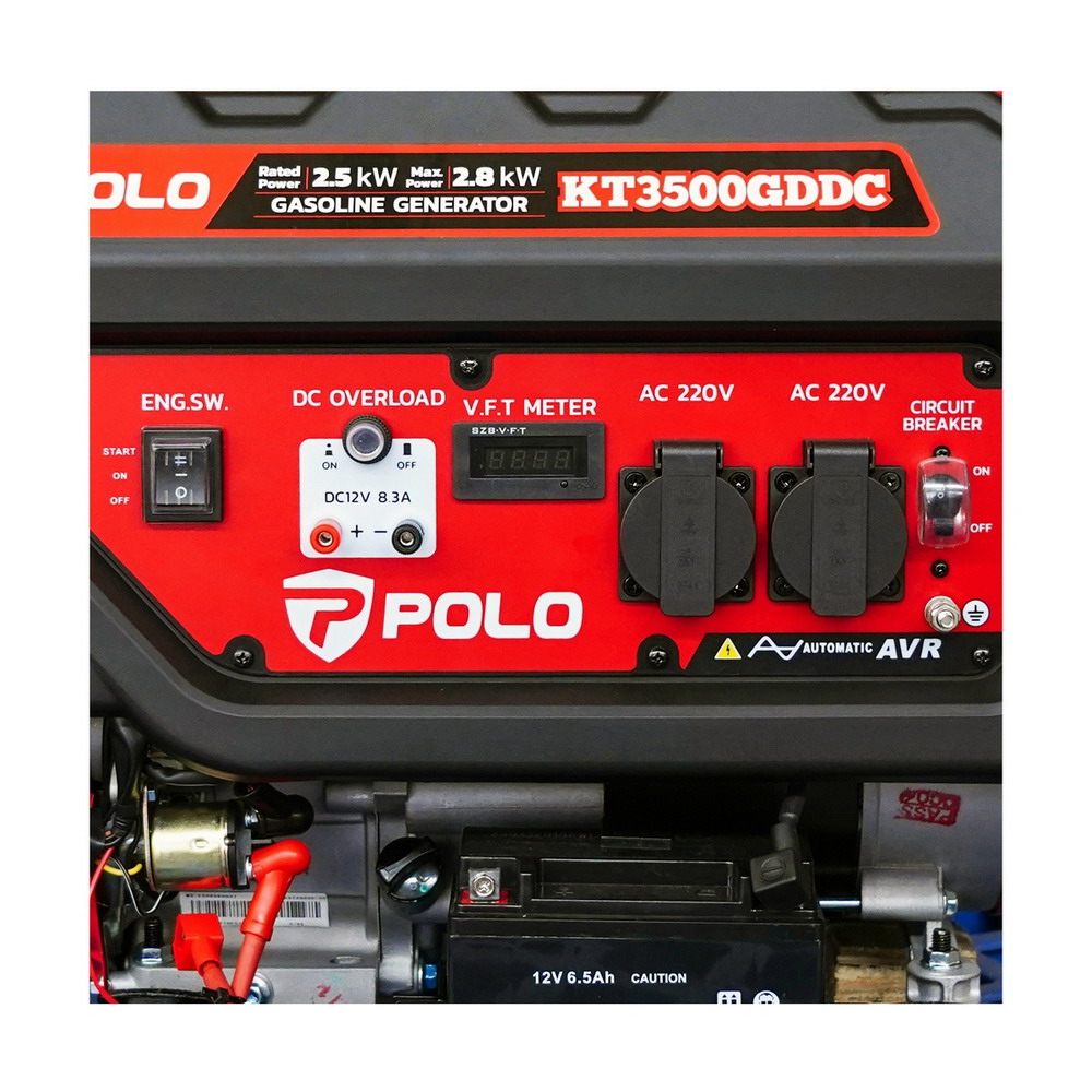 POLO KT3500GDDC เครื่องปั่นไฟ เบนซิน 2-8 KW กระบอกสูบ 212CC สตาร์ทไฟฟ้า_2