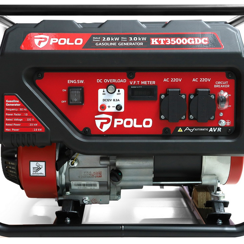 POLO KT3500GDDC เครื่องปั่นไฟ เบนซิน 2-8 KW กระบอกสูบ 212CC_3