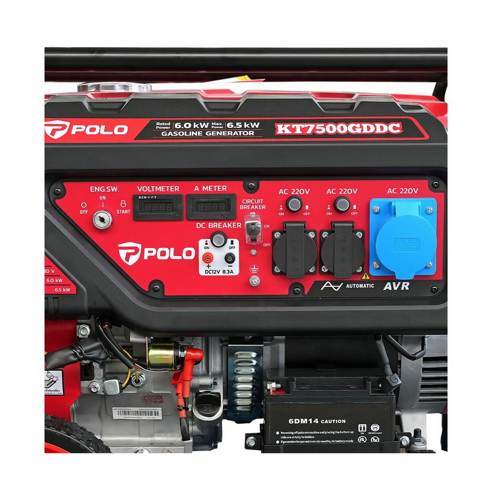 POLO KT7500GDDC เครื่องปั่นไฟ เบนซิน 6-5KW กระบอกสูบ 420CC สตาร์ทไฟฟ้า_5
