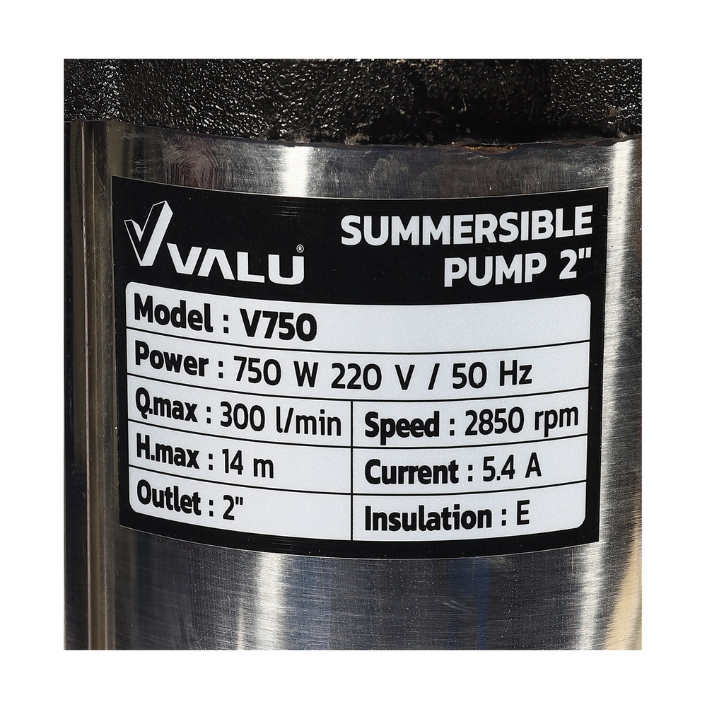 VALU V750 ปั๊มแช่น้ำเสีย 750W 220V ท่อ 2 นิ้ว_5