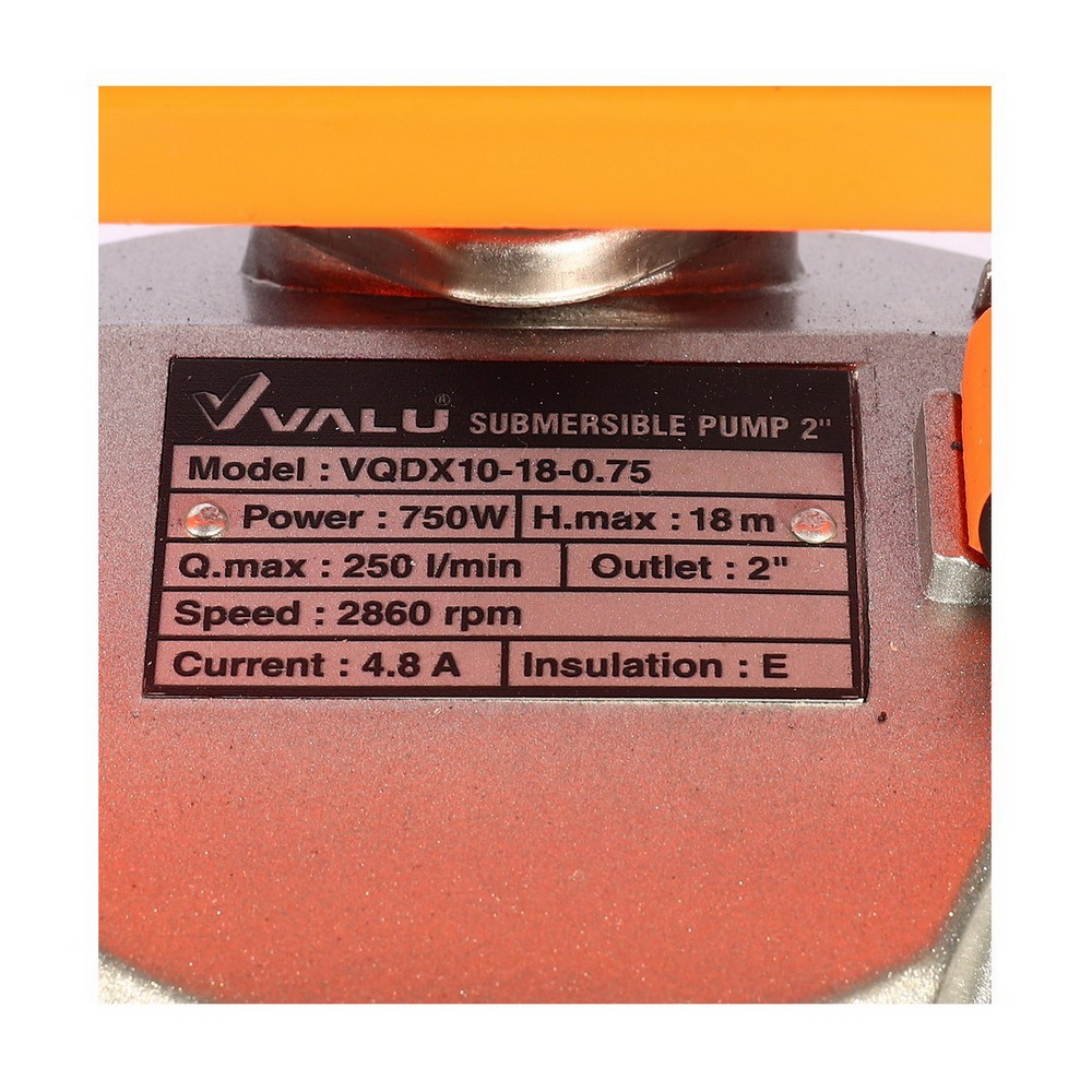 VALU VQDX10-18-0-75 ปั๊มแช่อลูมิเนียม 750W 220V ท่อ 2นิ้ว_6