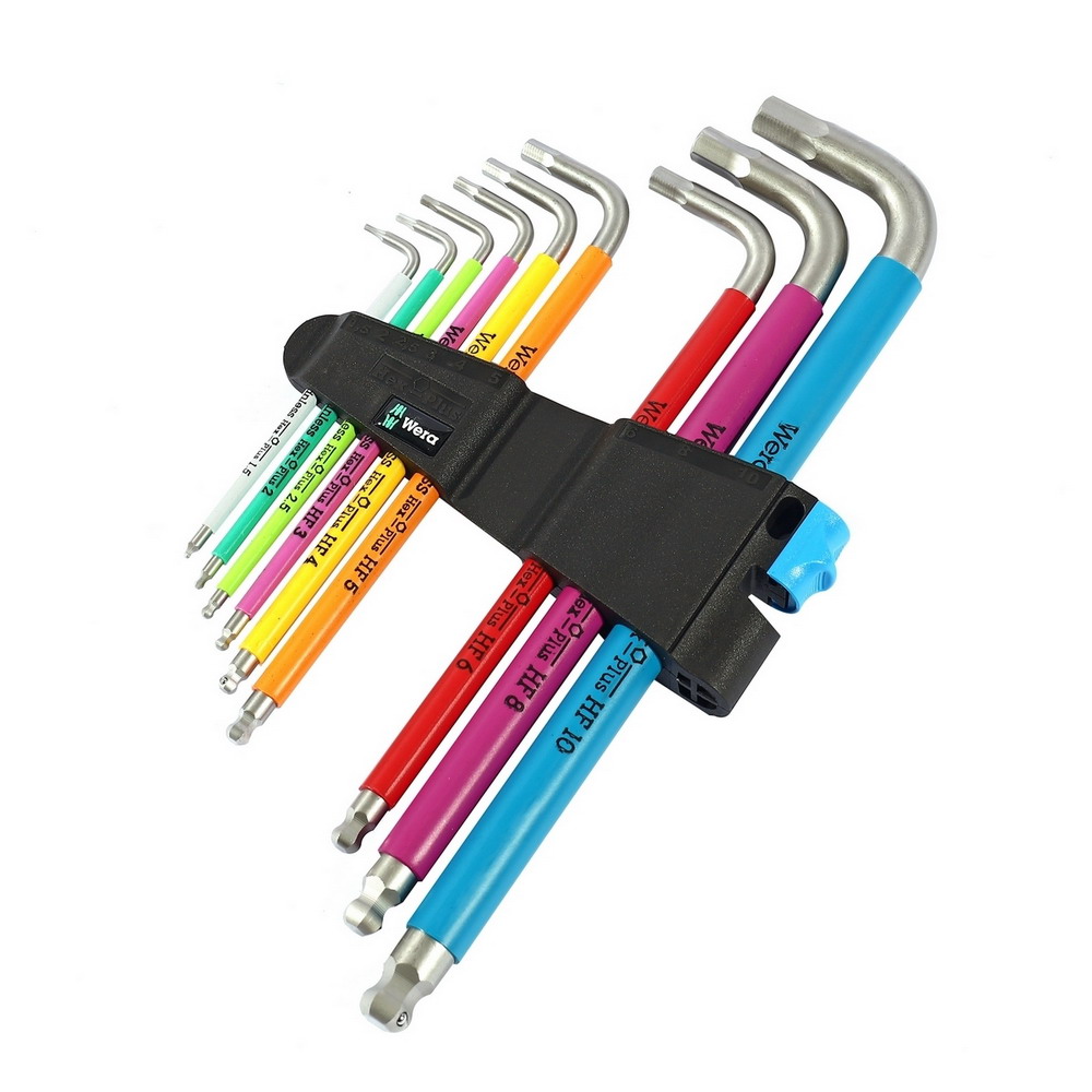 WERA 05022699001 ชุดประแจหกเหลี่ยม 3950-9 Hex-Plus Multicolour HF Stainless 1 ชุด 9 ชิ้น_1